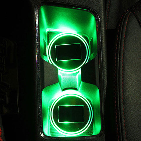 Solar Powered LED Car Cup Holder Lights