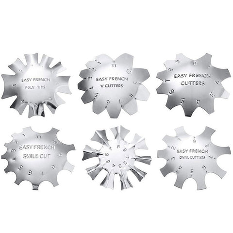 6pcs Nail Art equipment Edge Module All for manicure deep French Smile Line v shape cutter design nails things accessories Tool