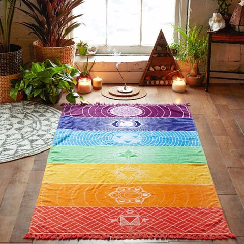 7 CHAKRAS MEDITATION BEACH BLANKET TAPESTRY