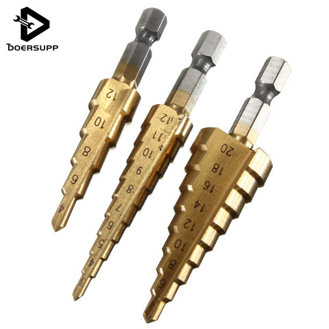 3-SET HSS TITANIUM COATED DRILL BIT