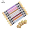 Nail Art Gel Polish Color Gradient Brush With 4 Replace Sponge Heads Glitter Powder Dotting Gradient Pen Sponge Nail Art
