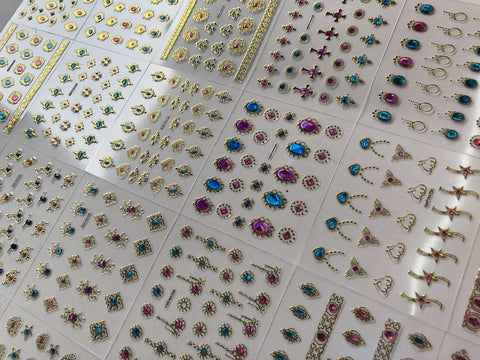 24Sheets Nail Sticker stick on Nail jewels Labret jewelry Gem-shape Hans Party Sticker Nail Jewels for 3D Nail Art Accessory