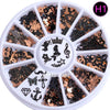 Brone Black Mix Halloween Shape Pumpkin Face Witch Spider Net Black Cat Bat Metallic Nail Art Sequins Decals  Gem DIY Wheel