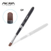 ANGNYA Nail Art UV Gel Brush 4#6#8#10#/Oval Nylon Hair Flower Printing Design Wooden Handle Metal Cap Single Piece