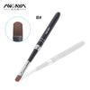ANGNYA Nail Art UV Gel Brush 4#6#8#10#/Oval Nylon Hair Flower Printing Design Wooden Handle Metal Cap Single Piece