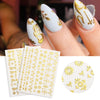 1 Sheet 3D Gold Leaf Flower Design Transfer Stickers Decals Decoration Nail Art Accessories DIY Tips Papers