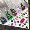60pcs Nail Crystals Gems Mix 6 design Rhinestones for Nails 3D Nail Art Decorations Flatback Shaped Strass Stone DIY Use