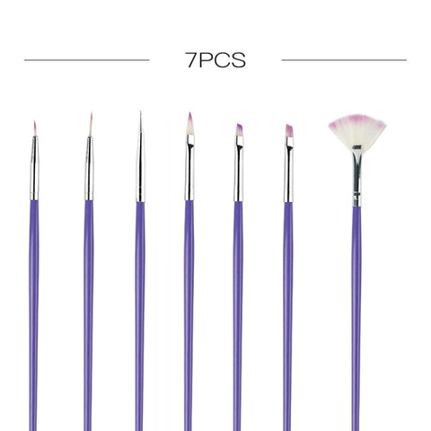 ROSALIND 7PCS Manicure Brushes Set For Nail Art Painting Brushes Dotting Design Manicure Nail Brush Kit Gel Varnishes Tools