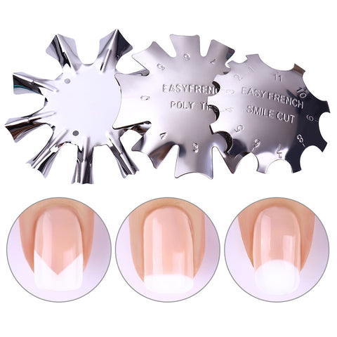 1Pc Metal French Nail Art Edge Trimmer Cutter Clipper Easy  Line Template  Styling Nail Accessories Tool