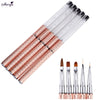 Monja Nail Art Metal Acrylic Liquid Powder Carving UV Gel Extension Builder French Flower Stripe Painting Drawing Liner Brush