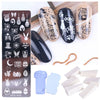 Nail Stamping Plate Set Flower Lace Stamping Gel Polish Template Tool For Painting Stencil Craft