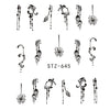 Full Beauty 1 Sheet Nail Water Sticker DIY Black Abstract Image Nail Art Paper Decoration Manicure Style Tool