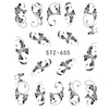 Full Beauty 1 Sheet Nail Water Sticker DIY Black Abstract Image Nail Art Paper Decoration Manicure Style Tool