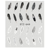 Full Beauty 1 Sheet Nail Water Sticker DIY Black Abstract Image Nail Art Paper Decoration Manicure Style Tool
