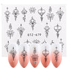 Full Beauty 1 Sheet Nail Water Sticker DIY Black Abstract Image Nail Art Paper Decoration Manicure Style Tool