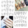 Full Beauty 1 Sheet Nail Water Sticker DIY Black Abstract Image Nail Art Paper Decoration Manicure Style Tool