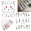 Full Beauty 1 Sheet Nail Water Sticker DIY Black Abstract Image Nail Art Paper Decoration Manicure Style Tool