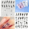 Full Beauty 1 Sheet Nail Water Sticker DIY Black Abstract Image Nail Art Paper Decoration Manicure Style Tool