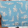 1pc 3D Acrylic Engraved  Nail Sticker Embossed White&Pink Color Flower Water Decals Empaistic Nail Water Slide Decals