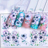 1pc 3D Acrylic Engraved  Nail Sticker Embossed White&Pink Color Flower Water Decals Empaistic Nail Water Slide Decals