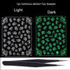 Luminous Effect 3D Leaf Flower Design Hallowee Nail Art Shinning Glitter Nail Art Sticker Decoration Manicures Tips Tool  Summer
