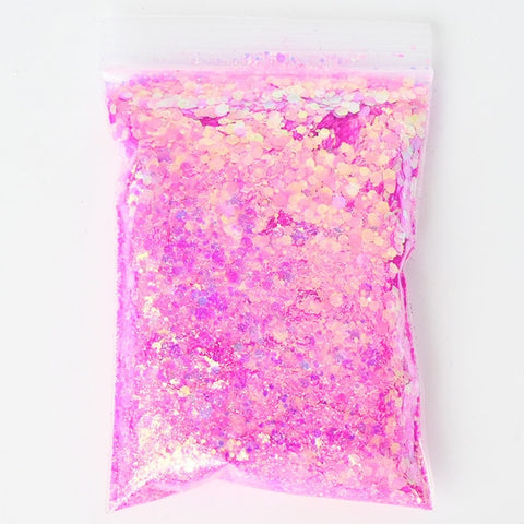 Holographic Mixed Hexagon Shape Chunky Nail Glitter Sequins Sparkly Flakes Slices Manicure