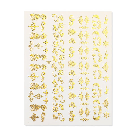 1 Sheet 3D Gold Leaf Flower Design Transfer Stickers Decals Decoration Nail Art Accessories DIY Tips Papers