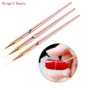 3pcs Nail Art Drawing Striping Liner Pen Brush DIY Painting Flower Drawing Lines Set Manicure Nails Design Professional Home Use