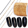 1m Nail Art Alloy Metal Chains Gold 3D Charms Decoration Studs Spangles Punk Snake Bone Strass Manicure Jewelry Accessory