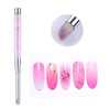 1 Pc Gradient Drawing Painting Brush Pink Rhinestone Handle UV Gel Painting Pen DIY for Nail Art Design Tool