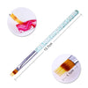1 Pc Gradient Drawing Painting Brush Pink Rhinestone Handle UV Gel Painting Pen DIY for Nail Art Design Tool