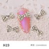 10 pieces of bow nail art jewelry pearl new super flash rhinestones Japanese pearl bow flat nails decoration diamond crystal