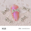10 pieces of bow nail art jewelry pearl new super flash rhinestones Japanese pearl bow flat nails decoration diamond crystal