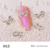 10 pieces of bow nail art jewelry pearl new super flash rhinestones Japanese pearl bow flat nails decoration diamond crystal