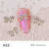 10 pieces of bow nail art jewelry pearl new super flash rhinestones Japanese pearl bow flat nails decoration diamond crystal