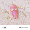 10 pieces of bow nail art jewelry pearl new super flash rhinestones Japanese pearl bow flat nails decoration diamond crystal