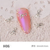 10 pieces of bow nail art jewelry pearl new super flash rhinestones Japanese pearl bow flat nails decoration diamond crystal