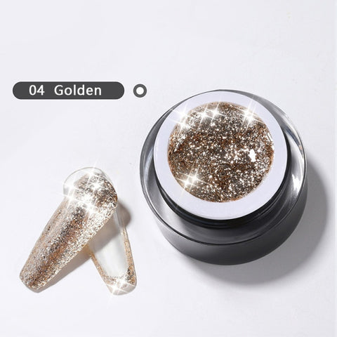 VDN Glitter Platinum Nail Gel Polish UV LED Soak Off Bright Nail Gel Varnish Luxury Starry Color Gel Lacquer 10ml