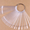 High Quality 50Pcs Display Key Ring Nail Art Tips Pop Stick Fan Polish Practice Wheel Kit