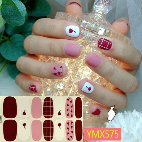 14Tips/Sheet Christmas/Halloween Nail Art Stickers Festival Pumpkin Wraps Waterproof Full DIY Manicure Accessories