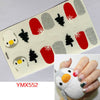 14Tips/Sheet Christmas/Halloween Nail Art Stickers Festival Pumpkin Wraps Waterproof Full DIY Manicure Accessories