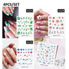 Harunouta Abstract Lady Face Water Decals Fruit Flower Summer Leopard Alphabet Leaves Nail Stickers Water Black Leaf Sliders