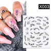 Harunouta Abstract Lady Face Water Decals Fruit Flower Summer Leopard Alphabet Leaves Nail Stickers Water Black Leaf Sliders
