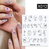 Harunouta Abstract Lady Face Water Decals Fruit Flower Summer Leopard Alphabet Leaves Nail Stickers Water Black Leaf Sliders