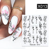 Harunouta Abstract Lady Face Water Decals Fruit Flower Summer Leopard Alphabet Leaves Nail Stickers Water Black Leaf Sliders