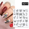 Harunouta Abstract Lady Face Water Decals Fruit Flower Summer Leopard Alphabet Leaves Nail Stickers Water Black Leaf Sliders