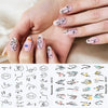 Harunouta Abstract Lady Face Water Decals Fruit Flower Summer Leopard Alphabet Leaves Nail Stickers Water Black Leaf Sliders