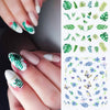 Harunouta Abstract Lady Face Water Decals Fruit Flower Summer Leopard Alphabet Leaves Nail Stickers Water Black Leaf Sliders