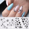 Harunouta Abstract Lady Face Water Decals Fruit Flower Summer Leopard Alphabet Leaves Nail Stickers Water Black Leaf Sliders