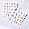 Harunouta Abstract Lady Face Water Decals Fruit Flower Summer Leopard Alphabet Leaves Nail Stickers Water Black Leaf Sliders